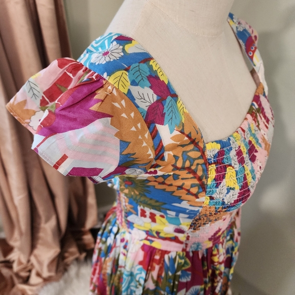 Caroline Constas medium Claudia Print Floral A-Line Midi Dress NWT - Picture 5 of 8